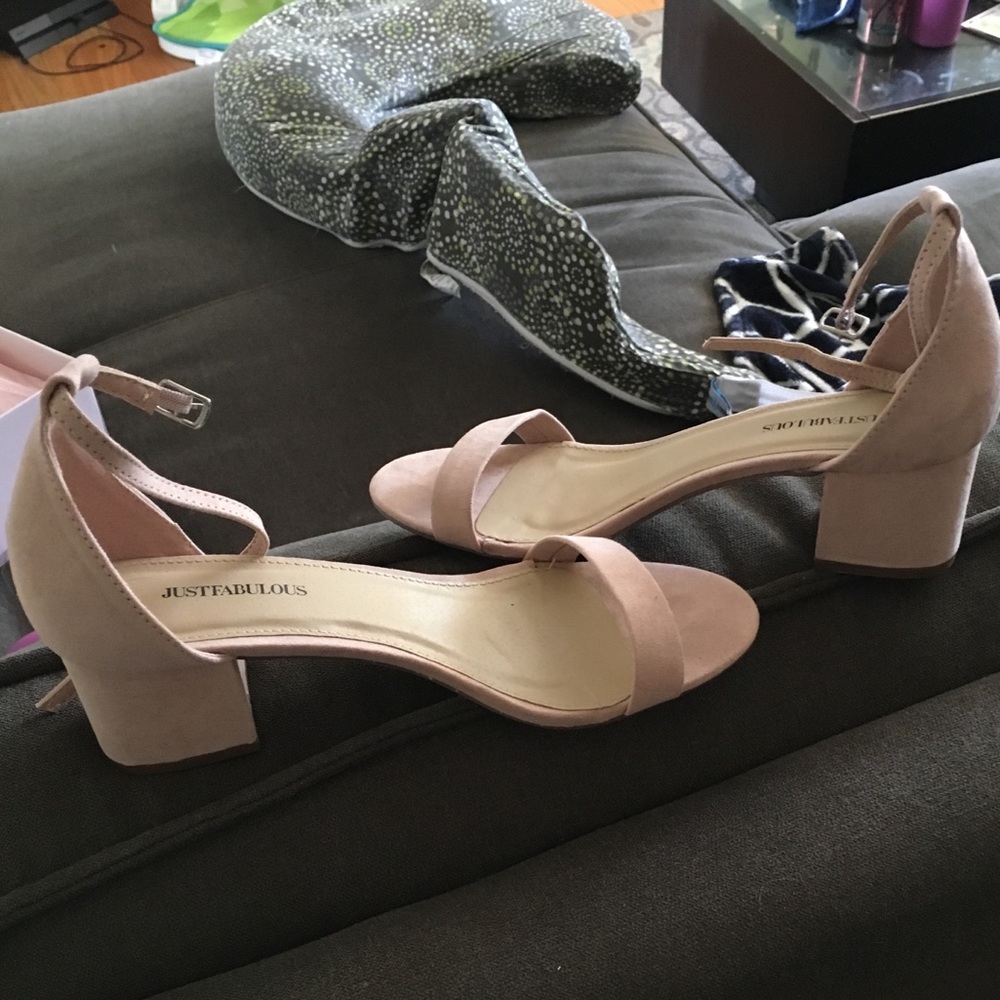 Blush pink strappy sandals